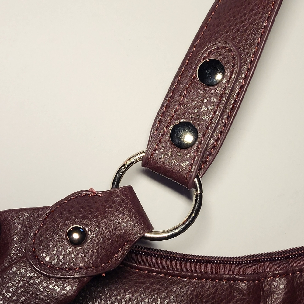 Burgundy Leather Hobo Bag - Picture 3 of 8